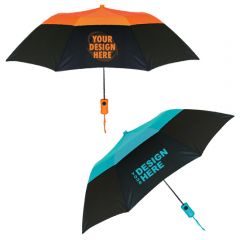 Vented Color Crown Umbrella Auto Open Windproof With Full Color Imprint 42 In