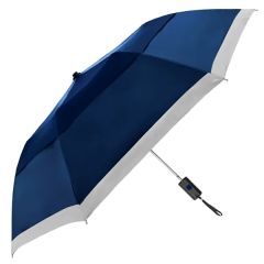 Stromberg Vented Lifesaver Folding Umbrella W/Deluxe Leatherette Case