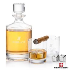 Veradero 3PC Decanter Set & S/S Ice Cubes