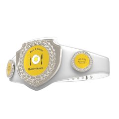 Vibraprint Bright Silver Championship Shield Award Belt