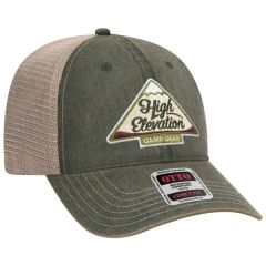 Vintage Dirty Wash Cotton Twill/Polyester Mesh 6 Panel Cap