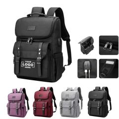 Vintage Laptop Backpack With USB Charging Port
