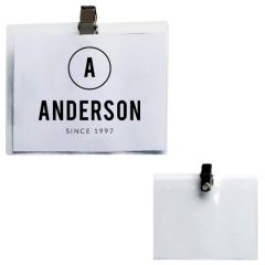 Vinyl Badge Holder W/Bulldog Clip