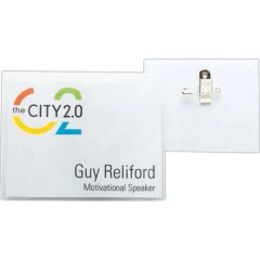 Vinyl Badge Holder With PIN & Bulldog