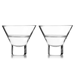 Viski Raye Heavy Base Crystal Martini Glasses