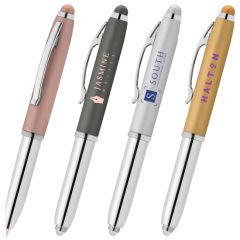 Vivano Softy Metallic Pen W/ LED Light And Stylus - Colorjet