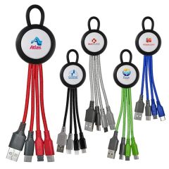 Vivid Loop Dual Input 3-In-1 Colorful Charging Cable