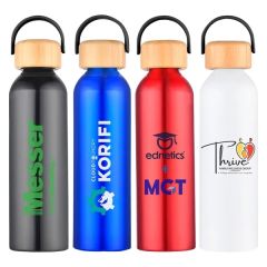 Volker 24 Oz Aluminum Bottle W/Bamboo Lid