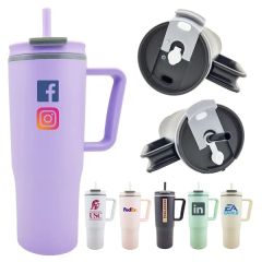 Voyager 30 Oz Travel Tumbler With Handle & Straw