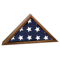 Walnut Piano Finish Flag Display Case
