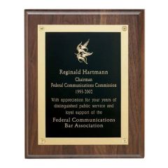 Walnut Plaque W/Gold Edge Plate