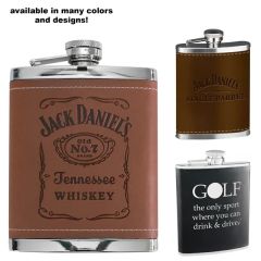 Walters Leather Premium Stainless Steel Hip Flask - 6 Oz