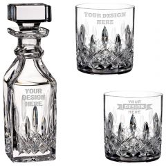 Waterford Lismore Connoisseur Tumblers (2) & Square Decanter