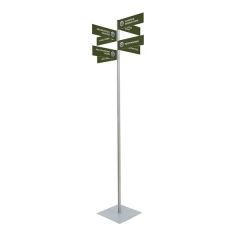 Wayfinding Rectangle Sign Post Kit Eight Signs
