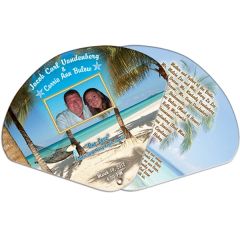 Wedding Two Part Expandable Hand Fan W/ Decorated Edge