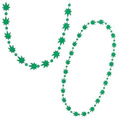 Weed Necklace Pot Leaf Madri Gras Beads Non-Light Up