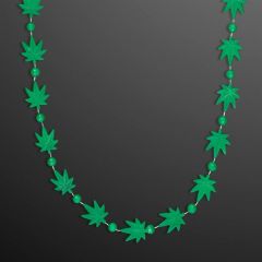 Weed Necklace Pot Leaf Madri Gras Beads Non-Light Up