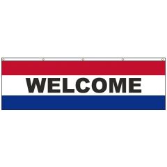 Welcome 3 Ft X 10 Ft Message Flag With Heading and Grommets