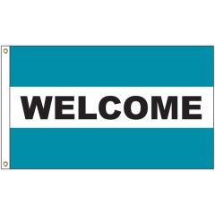 Welcome 3 Ft X 5 Ft Message Flag With Heading and Grommets