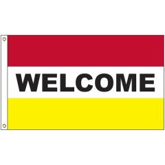 Welcome 3 Ft X 5 Ft Message Flag With Heading and Grommets