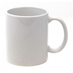 White 3 Finger 11 Oz Mug