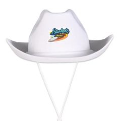 White Cowboy Hats W/ Adjustable Chin Strap