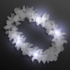 White Hawaiian Flower Light Up Lei