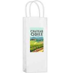 White Kraft 1-Bottle Wine Tote Bag In Cmyk- Color Evolution