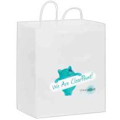 White Kraft Carry-Out Bags In Cmyk - Color Evolution
