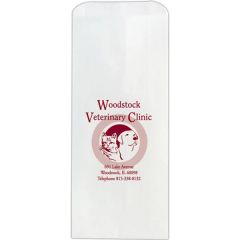 White Kraft Paper Prescription Bag - Flexo Ink