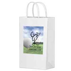 White Kraft Paper Shopper Bag In Cmyk - Color Evolution