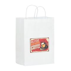 White Kraft Twisted Paper Handle Shopper - Digital