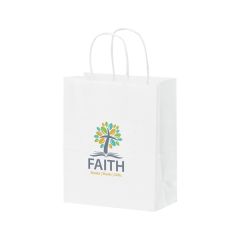 White Kraft Twisted Paper Handle Shopper - Digital