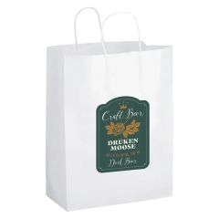 White Kraft Twisted Paper Handle Shopper - Digital