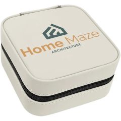 White Leatherette Travel Jewelry Box