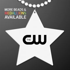 White Medallion For Beaded Necklace Non Light Up