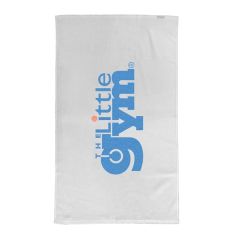 White Performance Large Flat Hem Fitness Towel