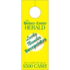 White Tag Stock 4-Color Process Door Knob Hangers