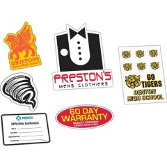 White Vinyl Die Cut Permanent Adhesive Back Custom Decal