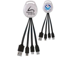 White Wood Vivid 3-In-1 Charging Cable