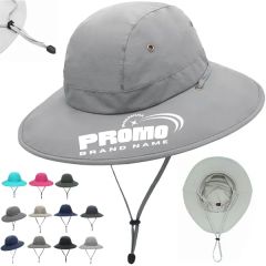 Wide Brim Sun Protection Bucket Hat W/ Adjustable Chin Strap
