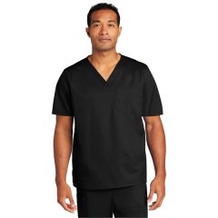Wink Unisex Workflex Chest Pocket V-Neck Top