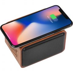Wood Bluetooth Speaker With Wireless Charging Pad