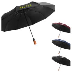 Wooden Handle Automatic Folding Umbrella