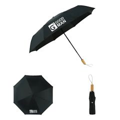 Wooden Handle Manual Folding Umbrella