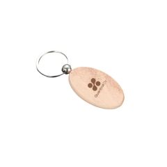 Wooden Oval Keychain