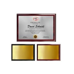 Wooden Plaque Award - Heat Infused Silver Or Gold 5 Inch X 7 Inch