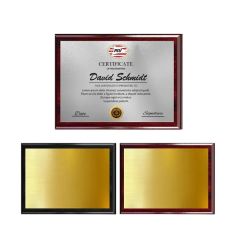 Wooden Plaque Award - Heat Infused Silver Or Gold 9 Inch X 12 Inch