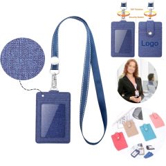 Work Badge Card Cover With Retractable Lanyard