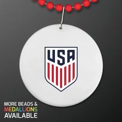 World Cup Medallion On Red Value Beads Non-Light Up